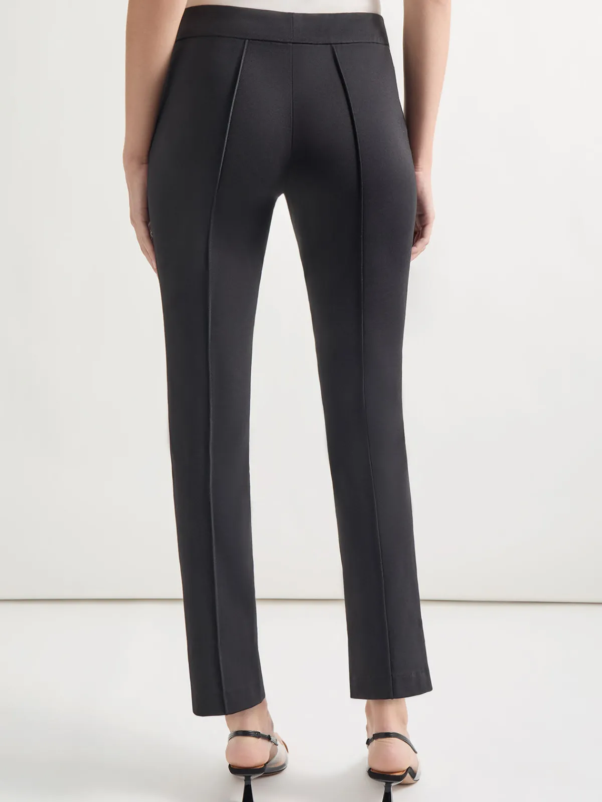 Pants & Shorts|Misook Slim-Fit Ankle-length Ponte Pant Black