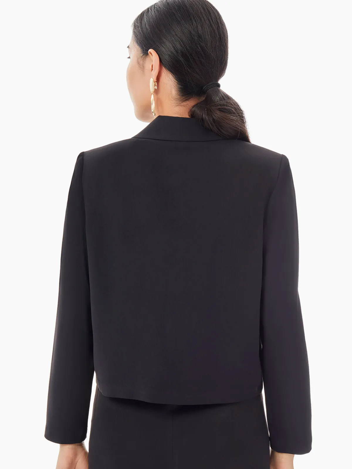 Jackets & Coats|Misook Soft Crepe Cropped Blazer Black