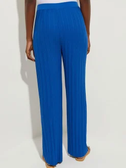 Pants & Shorts|Misook Soft Ribbed Knit Wide Leg Pant LyonsBlue
