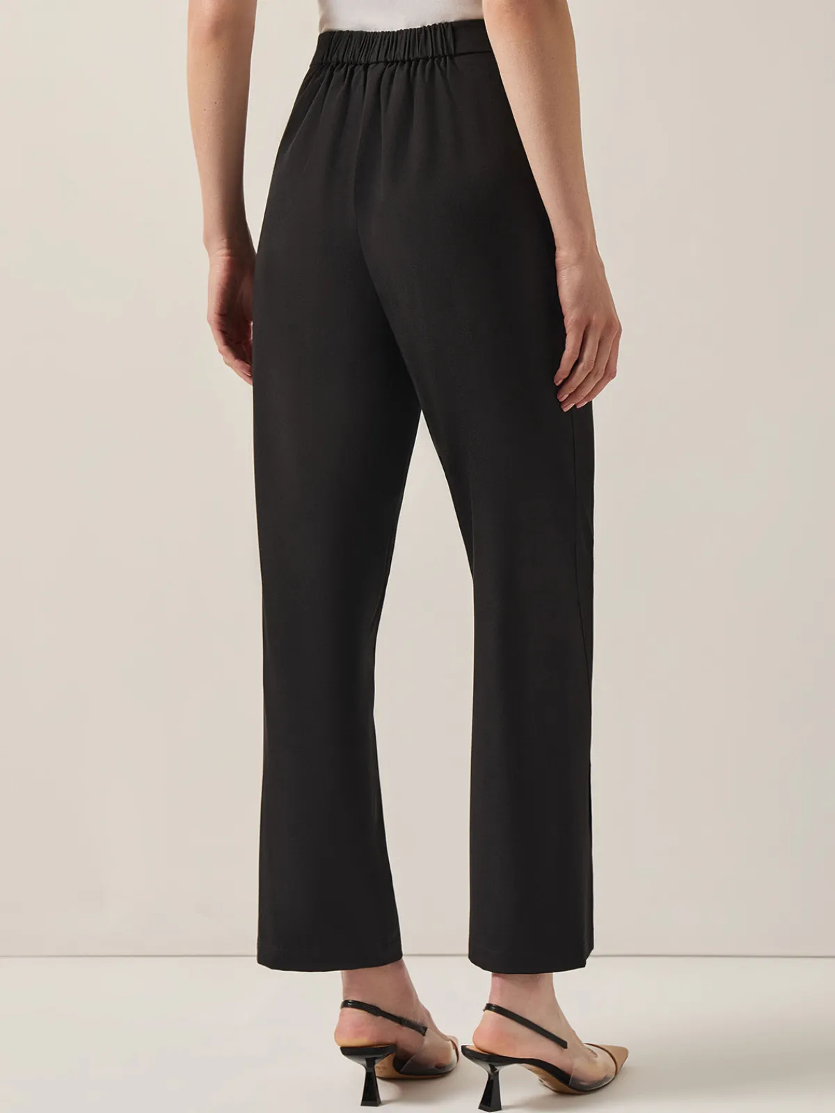 Pants & Shorts|Misook Split Hem Straight Leg Woven Pants Black