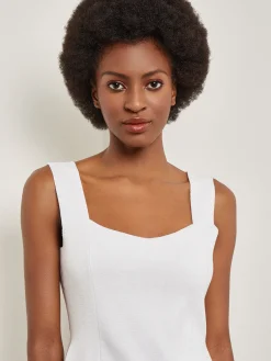 Tops & Tees|Tanks|Misook Square Neck Knit Tank White