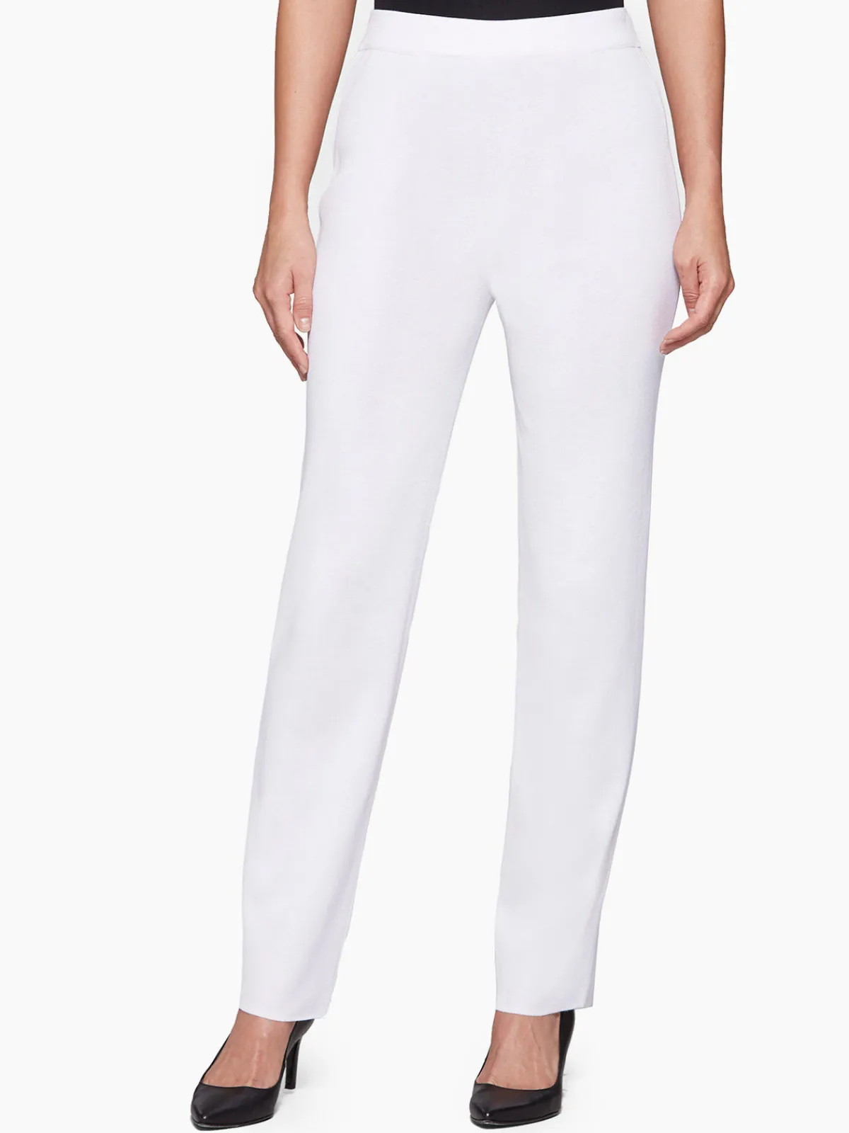 Pants & Shorts|Misook Straight Leg Knit Pant White
