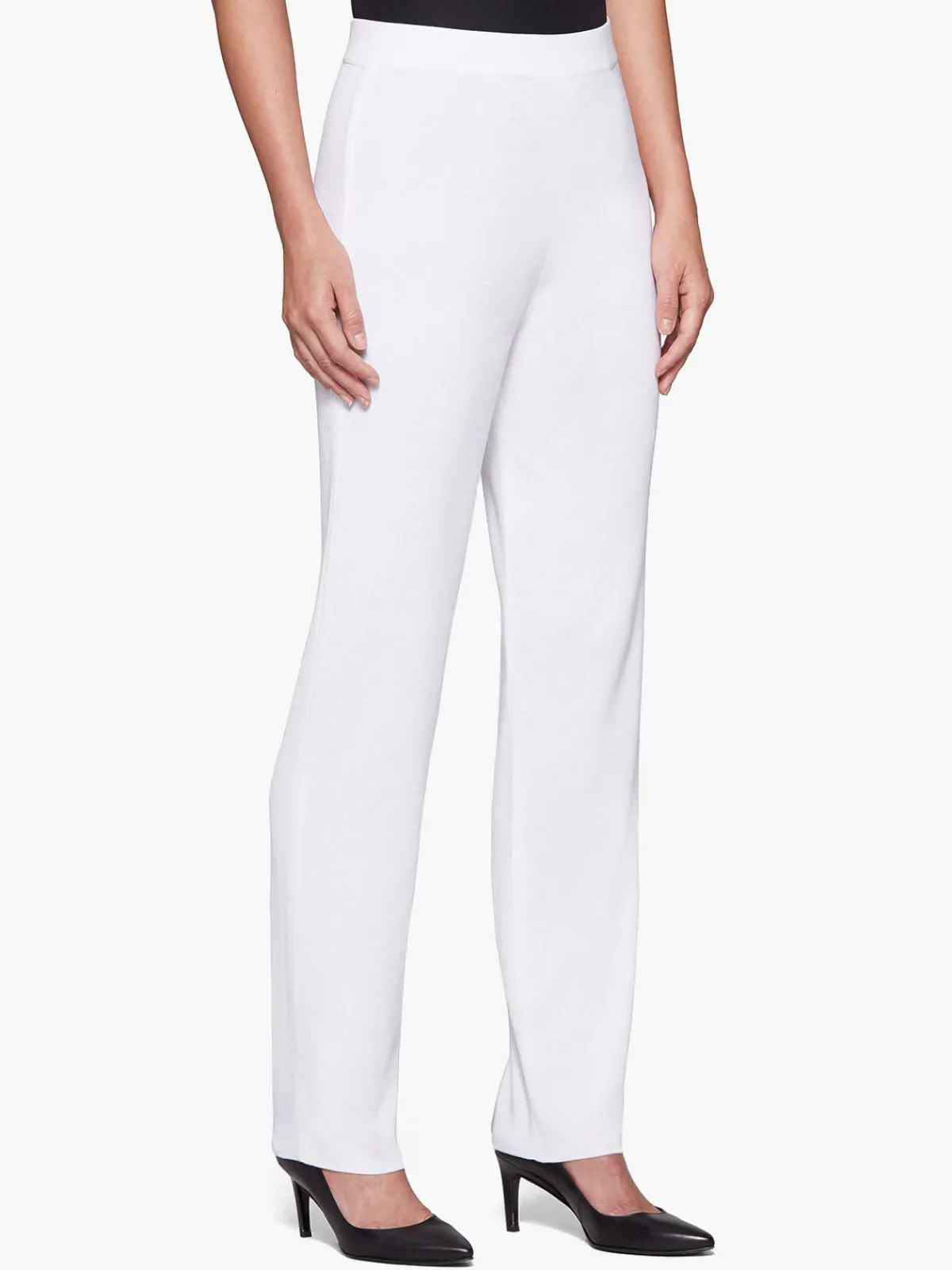 Pants & Shorts|Misook Straight Leg Knit Pant White