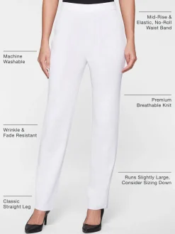 Pants & Shorts|Misook Straight Leg Knit Pant White