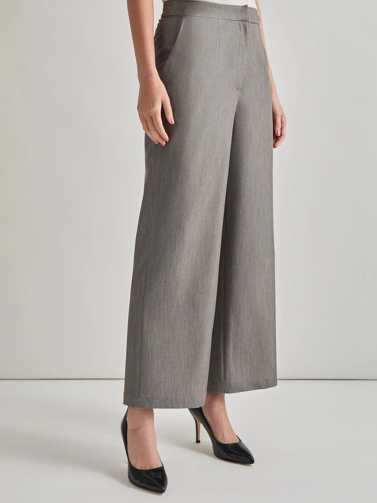 Pants & Shorts|Misook Stretch Woven Wide Leg Pant Black/White