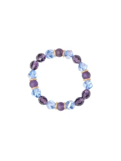Accessories|Bracelets|Misook Tanzanite and Matte Gold Bracelet Blue/Gold