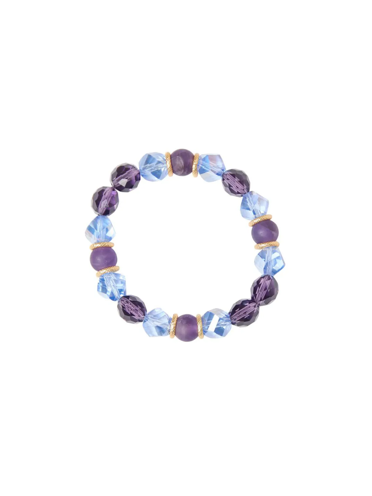 Accessories|Bracelets|Misook Tanzanite and Matte Gold Bracelet Blue/Gold
