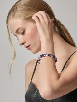 Accessories|Bracelets|Misook Tanzanite and Matte Gold Bracelet Blue/Gold
