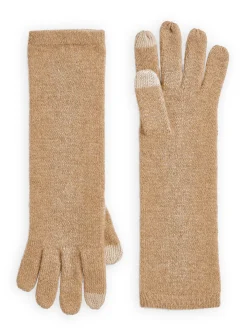 Accessories|Misook Tech Touch Long Cashmere Gloves Natural