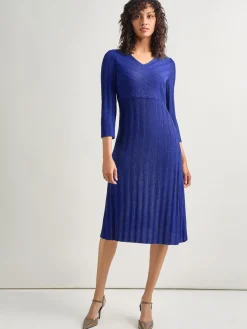 Dresses|Misook Textural Stripe Knit Midi Dress StarryNightBlue