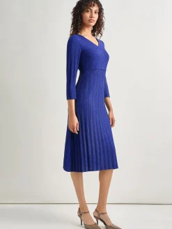 Dresses|Misook Textural Stripe Knit Midi Dress StarryNightBlue