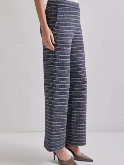 Pants & Shorts|Misook Tweed Knit Straight Leg Pant StarryNightBlue/CornflowerBlue/Parchment/Black