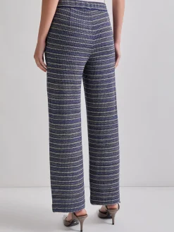 Pants & Shorts|Misook Tweed Knit Straight Leg Pant StarryNightBlue/CornflowerBlue/Parchment/Black