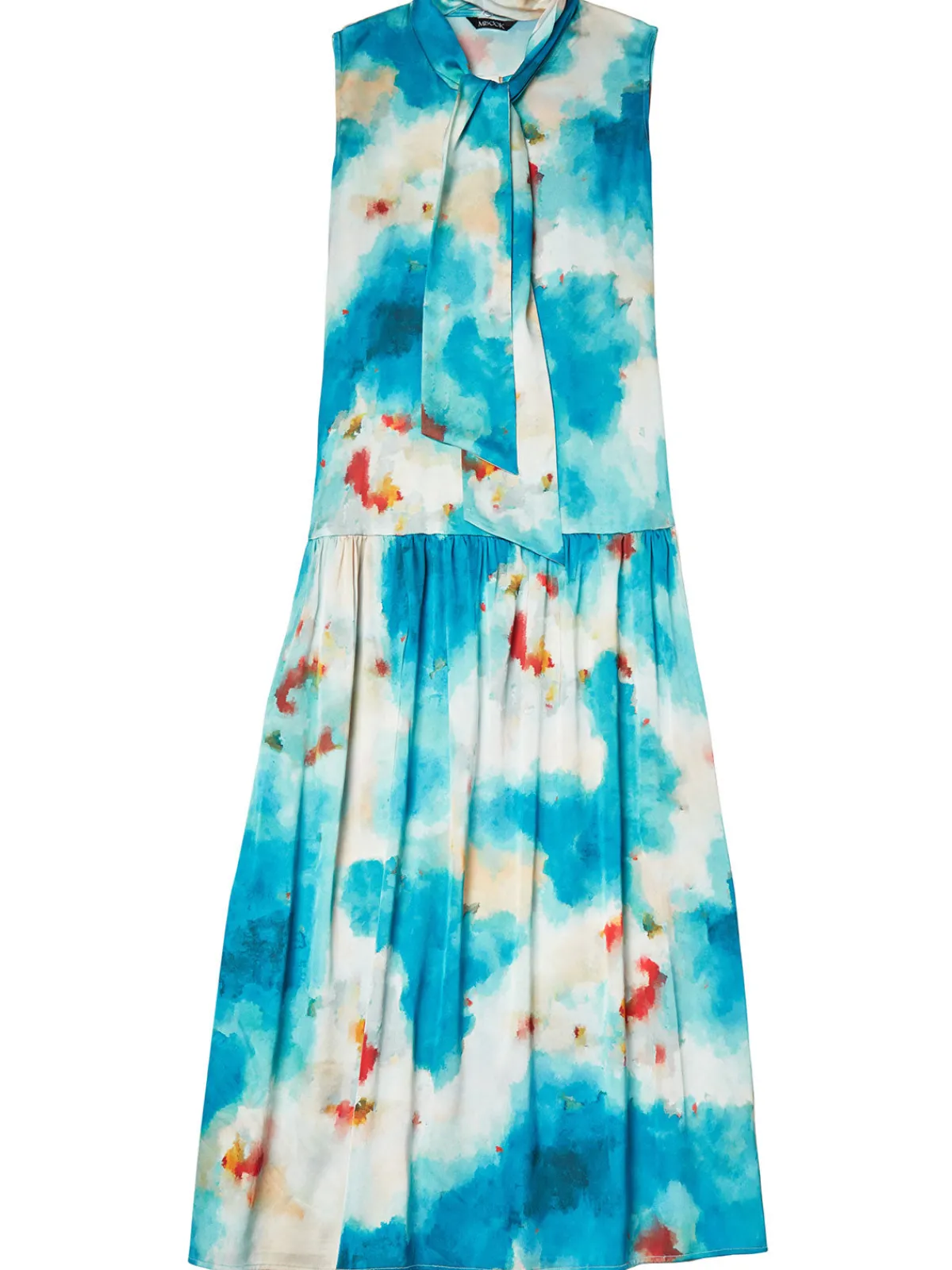Dresses|Misook Watercolor Removable Shawl Collar Crepe Maxi Dress FrenchBlue/BasinBlue/StarAnise/Macadamia/RedSunset/NewIvory