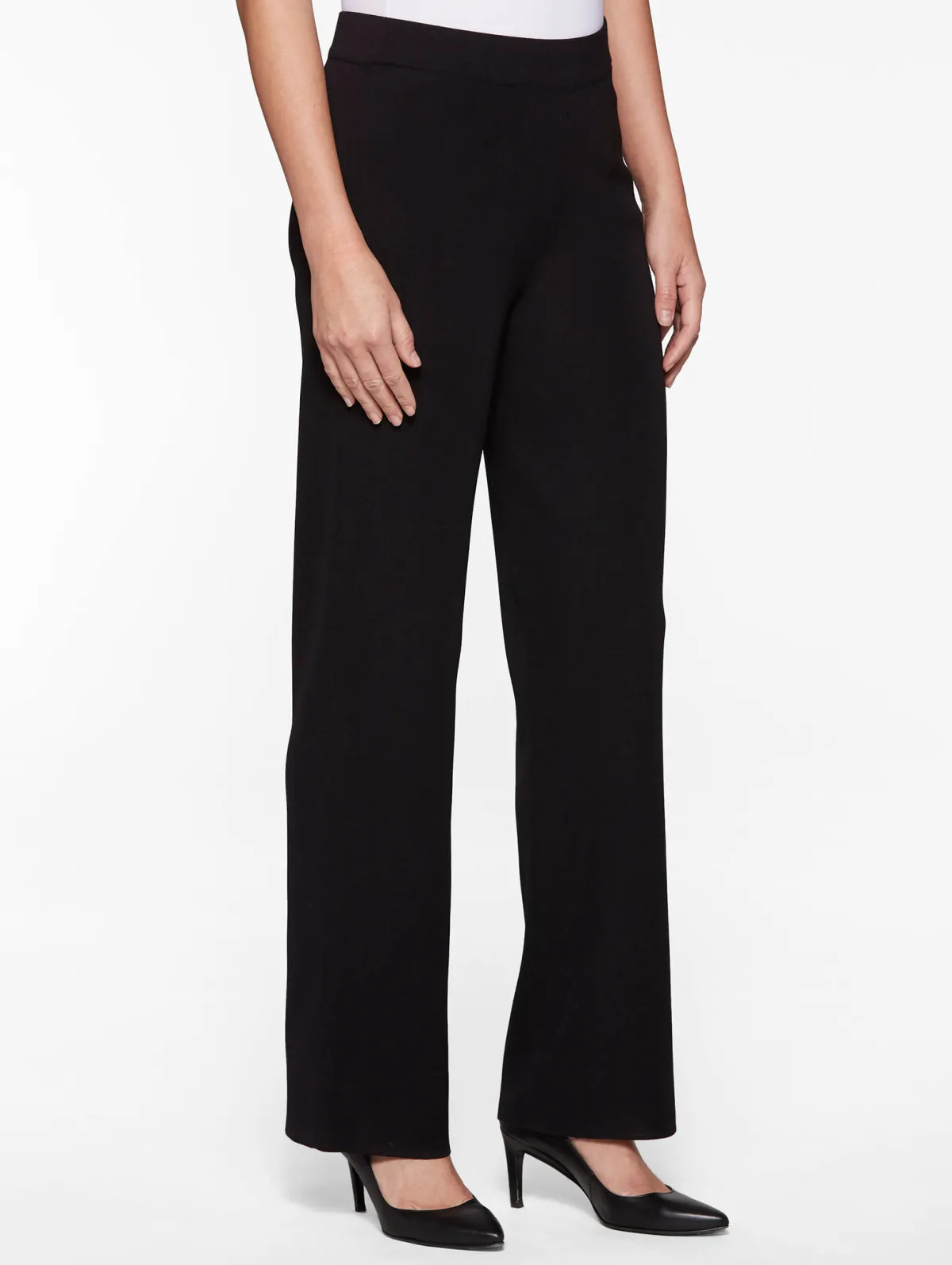 Pants & Shorts|Misook Wide Leg Knit Pant Black