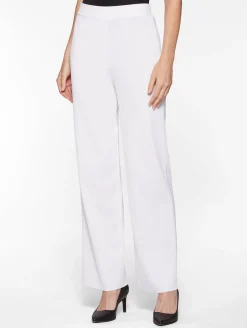 Pants & Shorts|Misook Wide Leg Knit Pant White