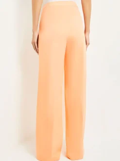 Pants & Shorts|Misook Zipper Fly Wide Leg Pants - Faux Cupro Silk PeachBlossom